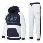 sweater et pantalon de survetement emporio armani big ea7 hoodie blue white